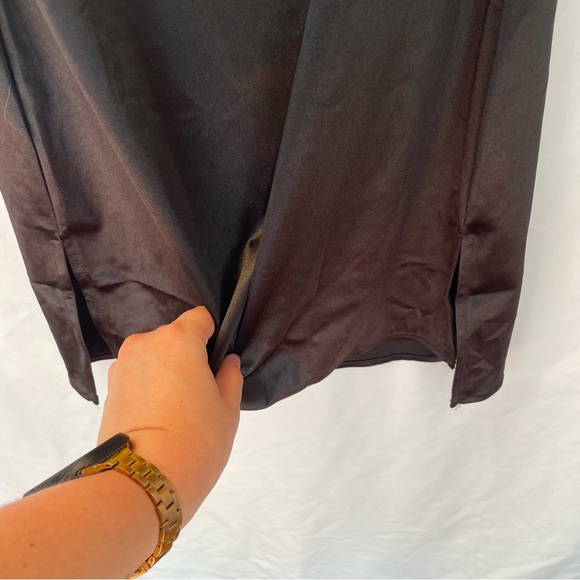 Zaful Black Satin Cowl Neck Mini Dress 10 Sexy Clubwear Cocktail Homecoming - Picture 6 of 15